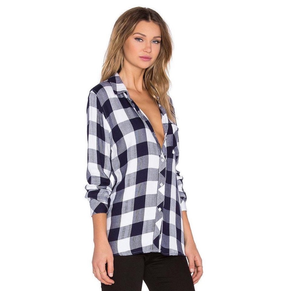 Rails Hunter Navy and White Shirt